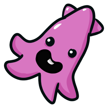 team logo: an happy pink squid